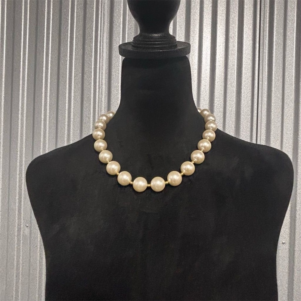 Vintage Napier Gold-Toned Faux Pearl Choker Necklace Women's Signed - Picture 5 of 13